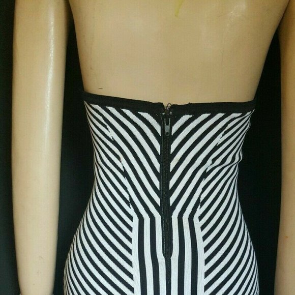 GUESS Stripe Bodycon Knit Strapless Mini Dress - Picture 10 of 16